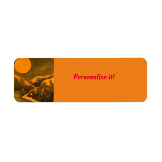 Landsee nachts mit Jägern oder Erntemond