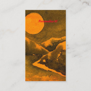 Landsee nachts mit Jägern oder Erntemond Visitenkarte