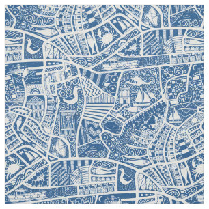 Landseebad Blau Stoff