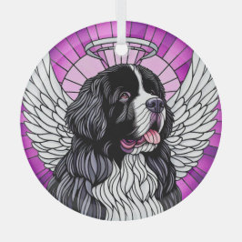 Landseer Neufundland Dog Angel Circle Ornament