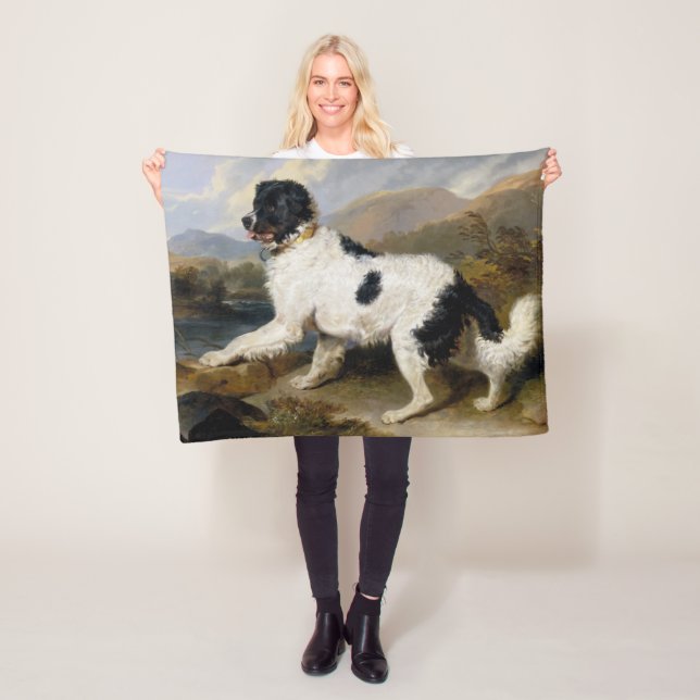 Landseer Neufundland Hund (Schwarzes und Weißes Ti Fleecedecke (Beispiel)