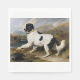 Landseer Neufundland Hund (Schwarzes und Weißes Ti Serviette