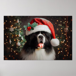 Landseer Neufundländer-Feiertagsposter Poster