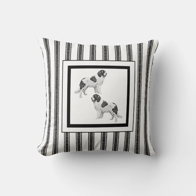 Landseer Newfundland Throw Pillow Kissen (Vorderseite)
