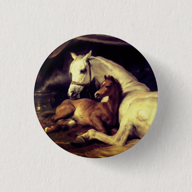 Landseer Pferde Button (Vorderseite)