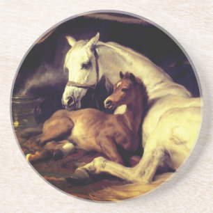 Landseer Pferde Getränkeuntersetzer