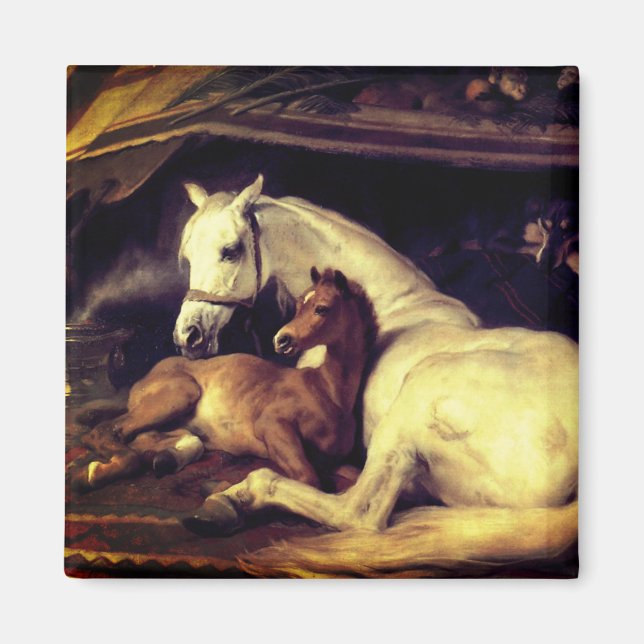 Landseer Pferde Magnet (Vorne)