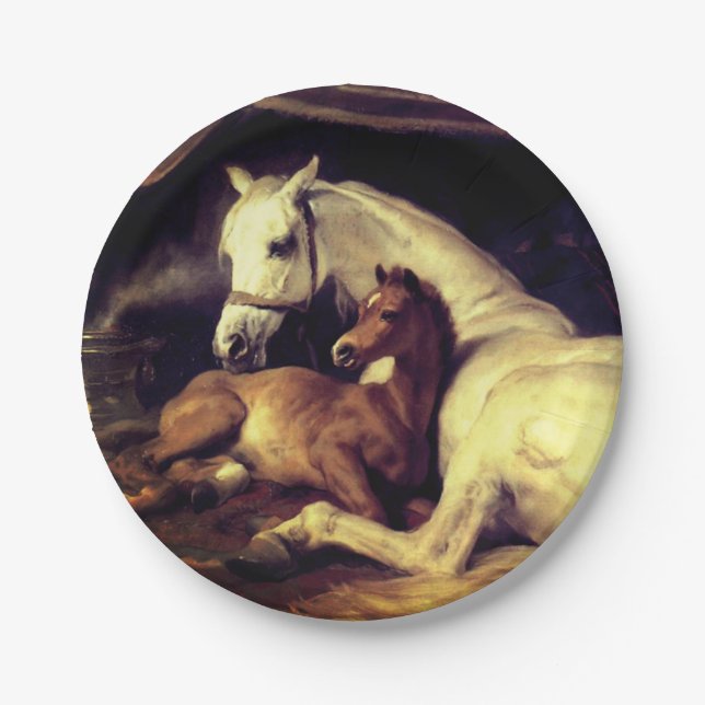 Landseer Pferde Pappteller (Vorderseite)