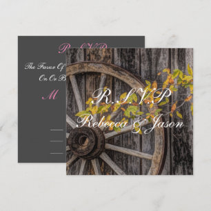 Landsitz - Rustikales Wagenrad für Western Einladung