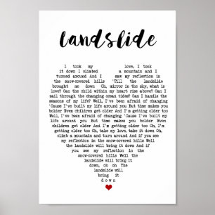 Landslide Wall Art Song Lyrik Herzdrucken Poster