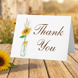Landsonnenblumen-Blumen-Dankeschön-Rustical-Hochze Dankeskarte