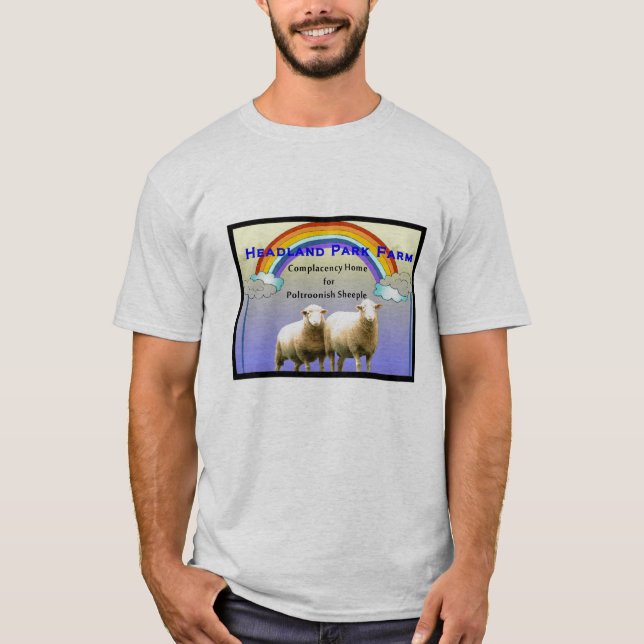 Landspitzen-Park-Bauernhof Poltroonish Sheeple T-Shirt (Vorderseite)