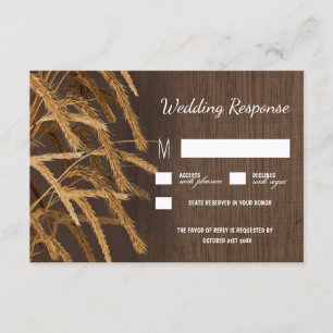 Landstall Rustic Hay Wedding RSVP Cards Karte