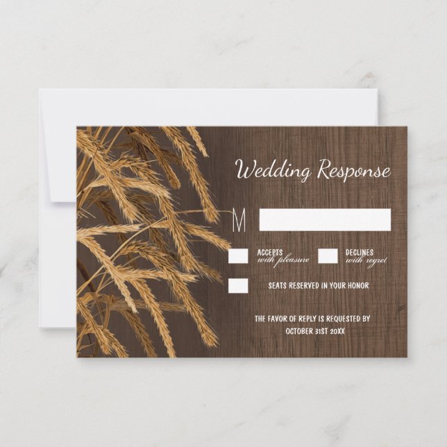 Landstall Rustic Hay Wedding RSVP Cards Karte (Vorderseite)