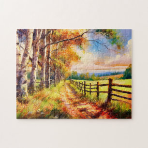 Landstraße im Herbst Puzzle