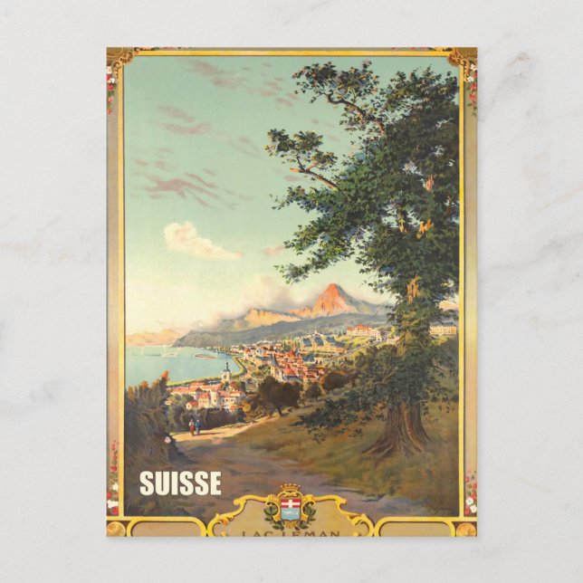 Landstraße in der Nähe von Lac Leman, Suisse Postkarte (Vorderseite)