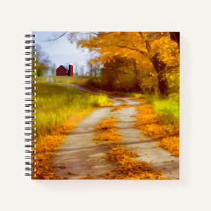 Landstrasse mit Barnmalerei - Originelle Kunst Notizbuch