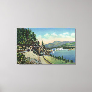 Landstraße und Eisenbahntunnel nähern sich Leinwanddruck