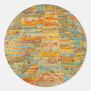 Landstraße und Seitenwege durch Paul Klee Runder Aufkleber
