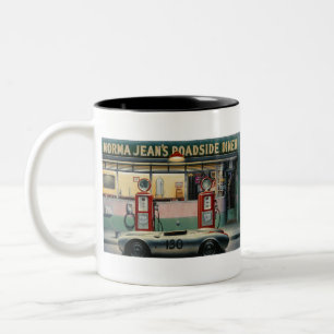 Landstraßen-Kalender Girl.tif des Zweifarbige Tasse