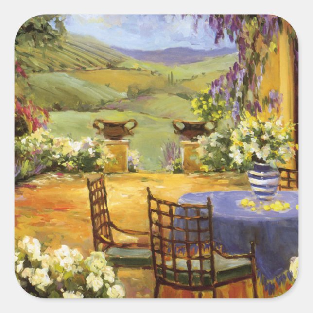 Landterrasse Quadratischer Aufkleber (Vorderseite)
