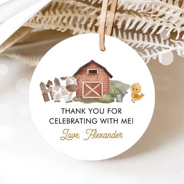 Landtiere 1. Geburtstag Party Geschenkanhänger (Von Creator hochgeladen)