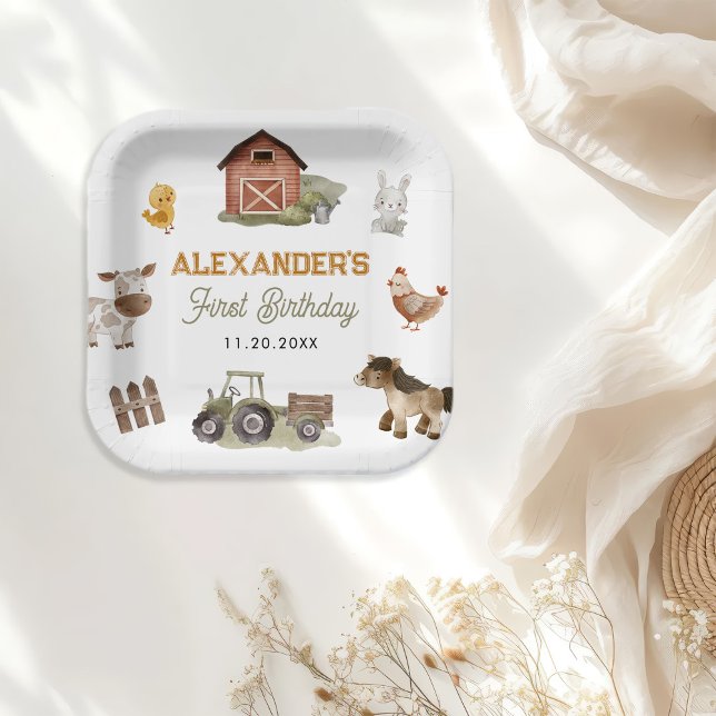 Landtiere 1. Geburtstag Party Pappteller (Von Creator hochgeladen)