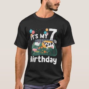 Landtiere 7. Geburtstag Bauer Landwirtschaft 7 Jah T-Shirt