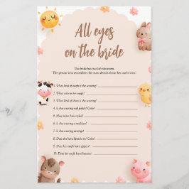 Landtiere Alle Augen auf dem Brautduschenspiel