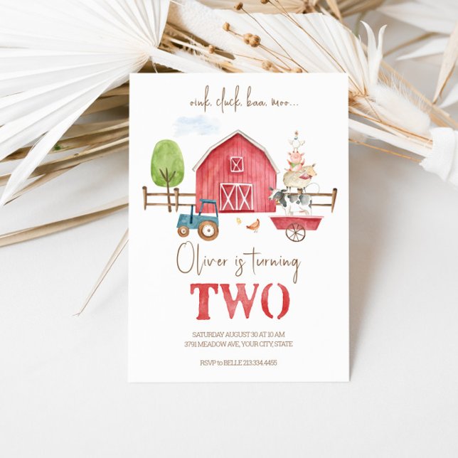 Landtiere als zweite Geburtstagseinladung angesehe Einladung (Von Creator hochgeladen)