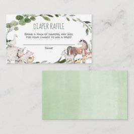 Landtiere Babydusche Windelkarten Begleitkarte