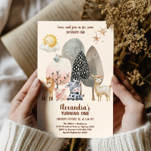 Landtiere Barnyard 1. Geburtstag Einladung