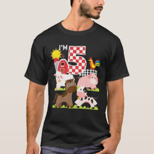 Landtiere Barnyard 5. Geburtstag Ich bin 5 Jahre a T-Shirt
