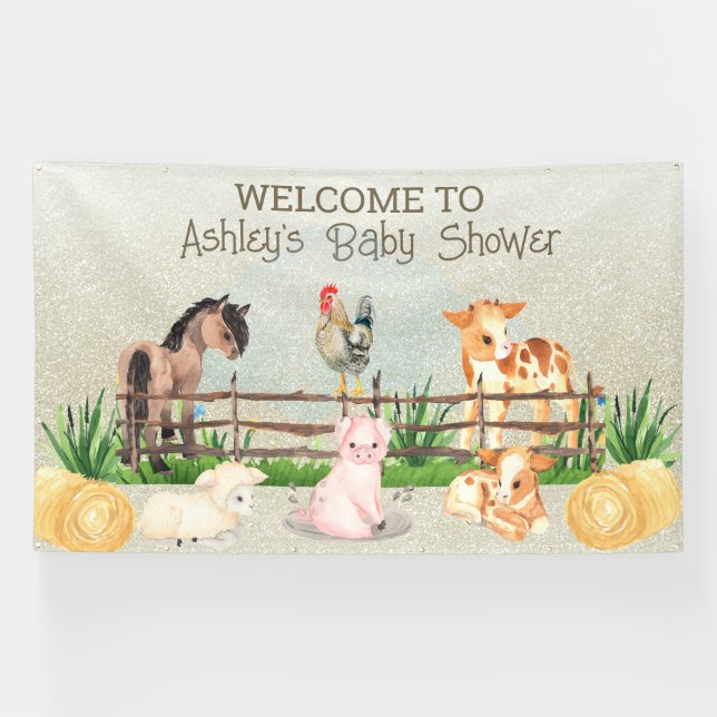 Landtiere Barnyard Baby Showbanner Banner (Horizontal)