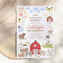 Landtiere Barnyard Bash Geburtstagspartei