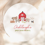 Landtiere Barnyard Bash Geburtstagspartei Pappteller<br><div class="desc">Fügen Sie Ihrer Geburtstagsparty mit diesen Tellern etwas Spaß hinzu! Dieses Design wurde in Übereinstimmung mit unserer Sammlung Farm Animals Barnyard Birthday Party, dieses Design bietet charmante Illustrationen von Nutztieren. Es gibt eine Ente, eine Kuh, ein Pferd und einen Esel, eine Katze, Hühner und eine große rote Scheune. Der Name...</div>