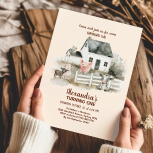 Landtiere Barnyard Bash Ranch Geburtstagspartei Einladung