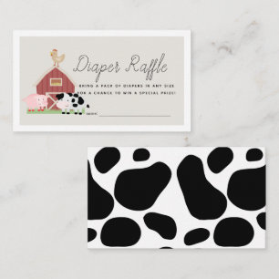 Landtiere Barnyard Beige Diaper Raffle Ticket Begleitkarte