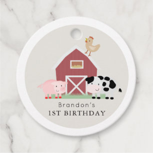 Landtiere Barnyard Beige Geburtstag Vielen Dank Geschenkanhänger