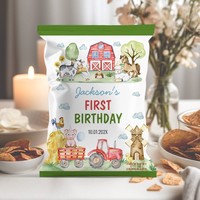 Landtiere Barnyard Birthday Chip Bag Wrapper Flyer (Von Creator hochgeladen)