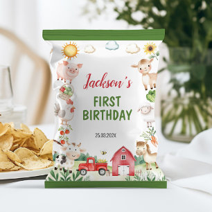 Landtiere Barnyard Birthday Chip Bag Wrapper Flyer