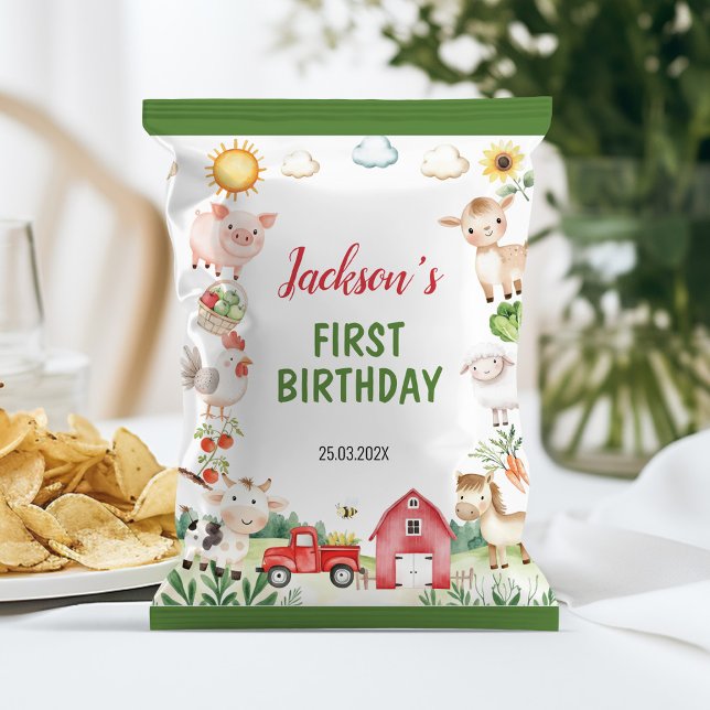Landtiere Barnyard Birthday Chip Bag Wrapper Flyer (Von Creator hochgeladen)