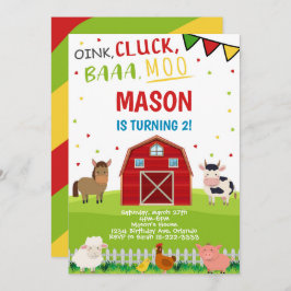 Landtiere Barnyard Birthday Einladung