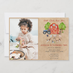 Landtiere Barnyard Birthday Einladung