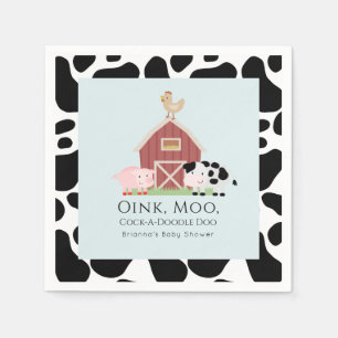 Landtiere Barnyard Blue Boy Baby Duschpapier Serviette