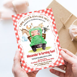 Landtiere Barnyard Boy Barn Party Farm Geburtstag Einladung