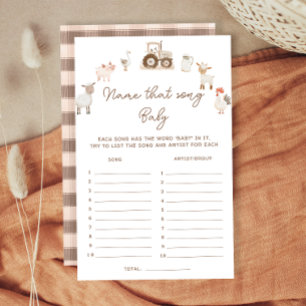 Landtiere Barnyard, dass Song Baby Dusche Spiel