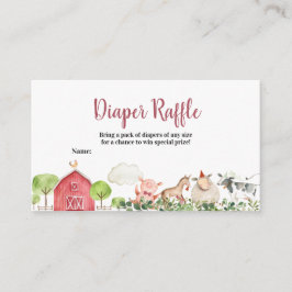 Landtiere Barnyard Diaper Raffle Begleitkarte