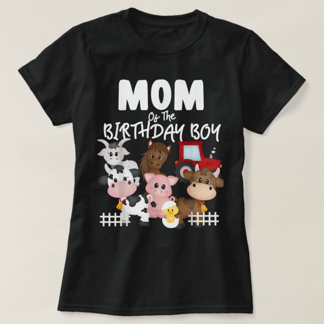 Landtiere Barnyard Farm House Mama of the Birthd T-Shirt (Design vorne)