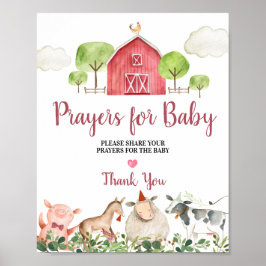 Landtiere Barnyard Gebete für Baby Poster
